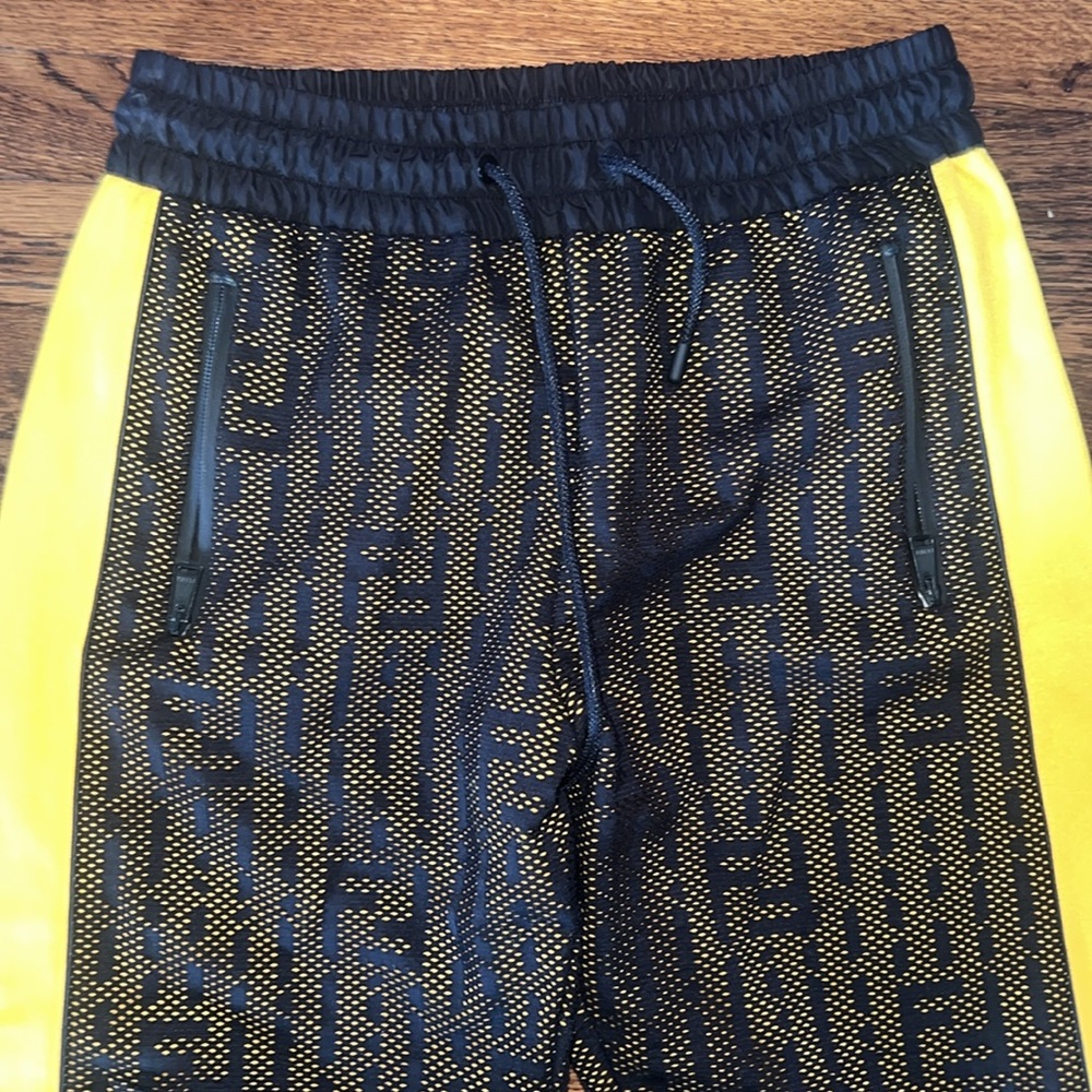 Fendi color block Black and Yellow Track pants/joggers